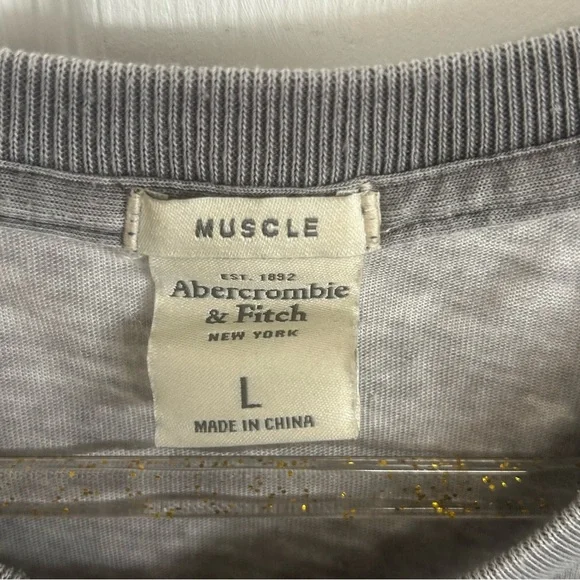 Abercrombie & Fitch Mickey Mouse Mens Muscle Burnout T-shirt Gray Large - Picture 2 of 9